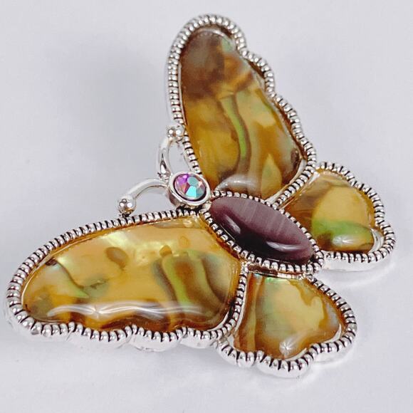 VTG Butterfly Brooch Enamel Figural Animal Pin Playful Whimsical Colorful - Picture 4 of 9